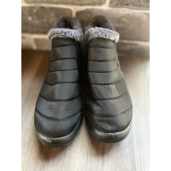 Alicegana Black Winter Snow Boots Faux Fur Lined Ankle Booties Women’s 38 7US - Picture 9 of 12